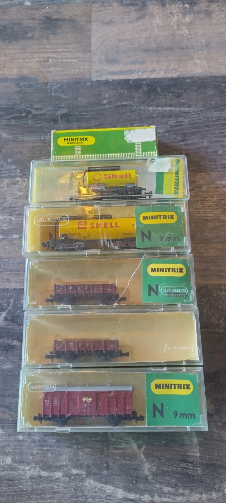 Partij Minitrix N spoor goederenwagons (5 stuks), Hobby en Vrije tijd, Gelijkstroom, Trix, Wagon, Ophalen of Verzenden