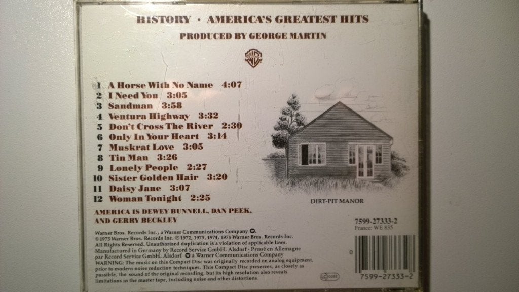 America - History America's Greatest Hits, Ophalen of Verzenden, Zo goed als nieuw, Poprock, Album