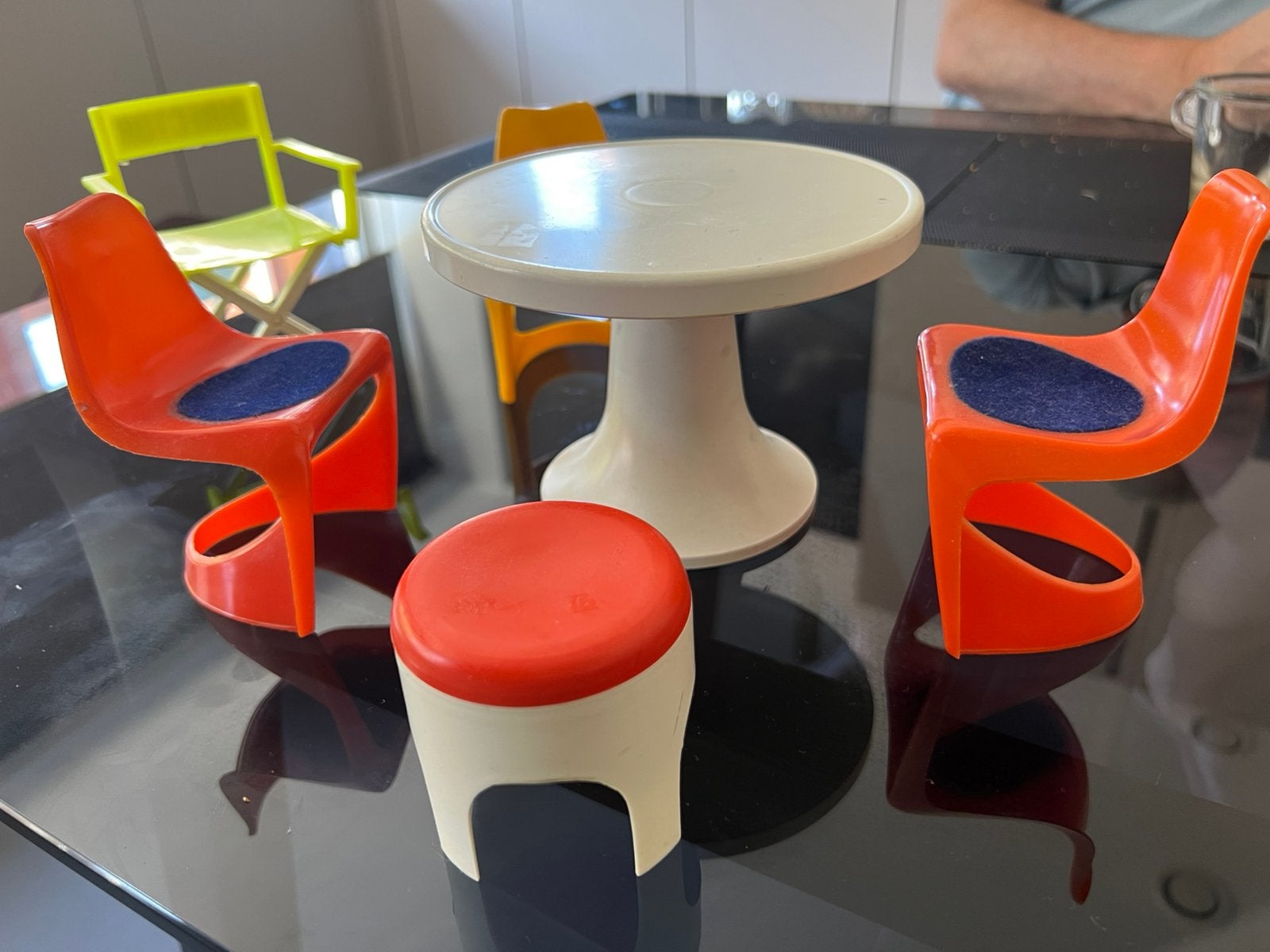 Vintage “Cado” stoelen en tafel van  merk Helly (n. 514), Verzamelen, Ophalen of Verzenden, Gebruikt, Gebruiksvoorwerp