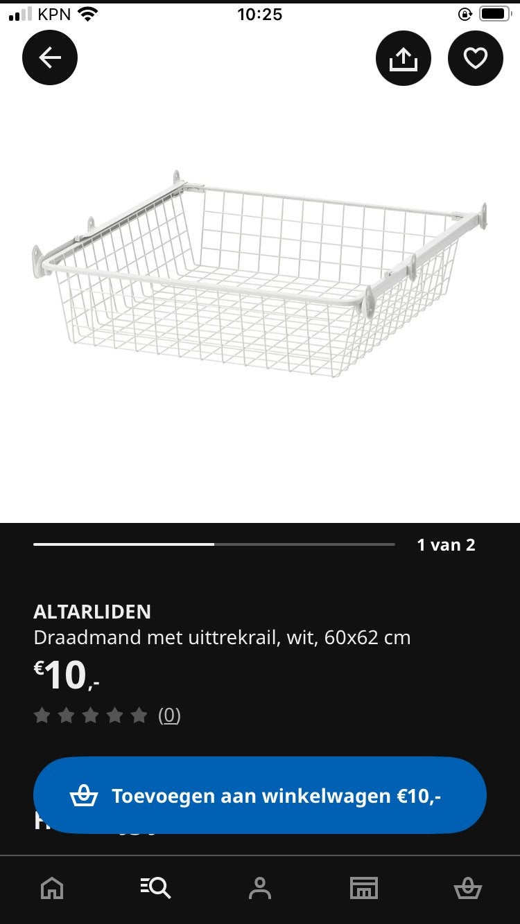 Altarliden ikea draadmand met uittrekrail wit, Ophalen, 50 tot 100 cm, Zo goed als nieuw, Minder dan 100 cm