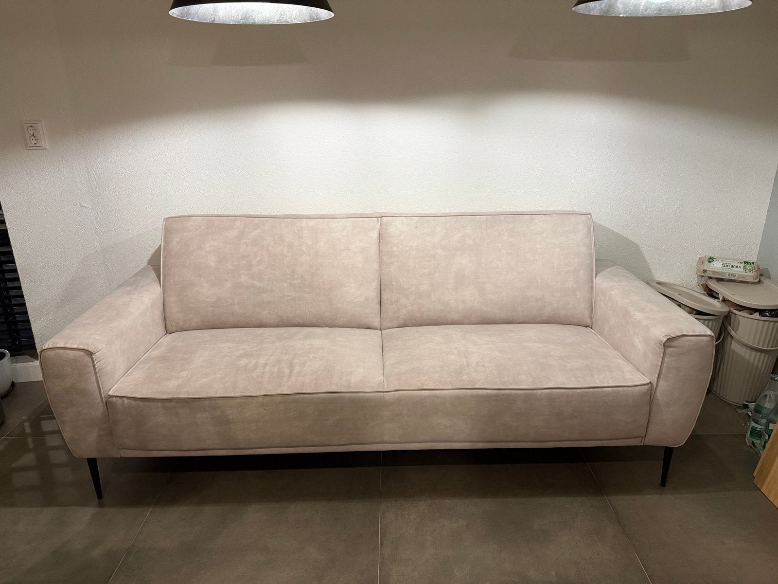 Xooon Puglia Eijerkamp bank beige 220cm - Zo goed als nieuw, Huis en Inrichting, Ophalen, Driepersoons, 75 tot 100 cm, Zo goed als nieuw