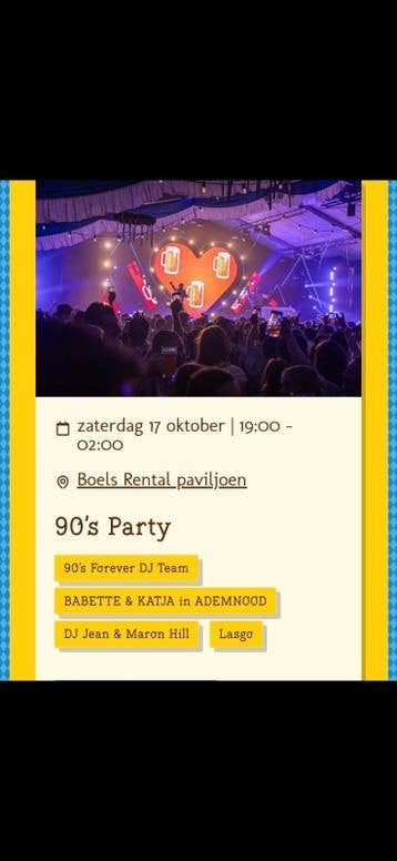 Oktoberfeest sittard zaterdag 90’s party boels rental, Tickets en Kaartjes, Twee personen