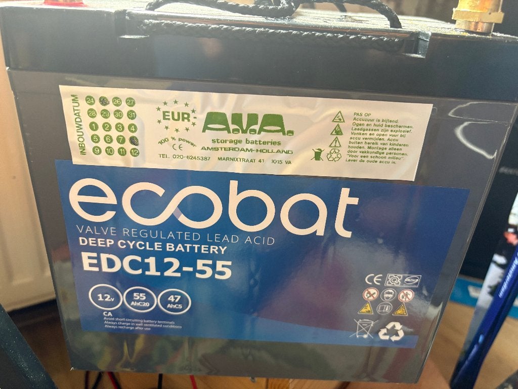 Ecobat EDC12-55 Deep Cycle Accu met Druppel Lader, Gebruikt, Universele onderdelen