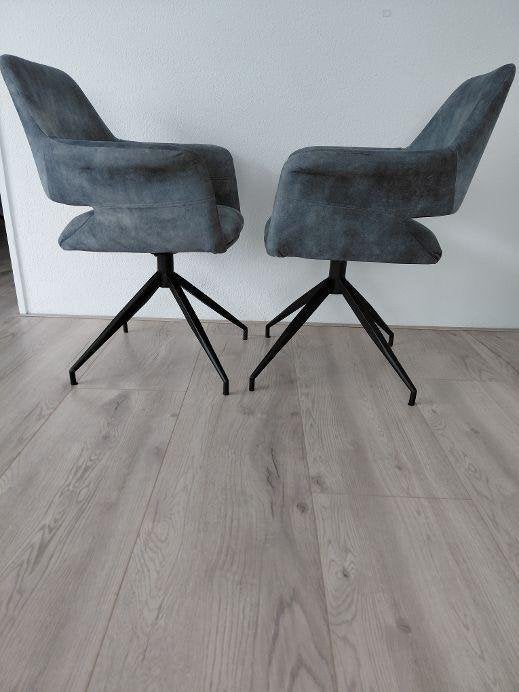 eetkamerstoelen blauw, Ophalen, Blauw, Zo goed als nieuw, Vijf, Zes of meer stoelen