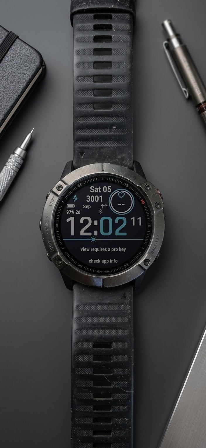 Garmin Fenix 6X Pro 51mm Gorilla Glass, Zwart, Garmin, Ophalen of Verzenden, Zo goed als nieuw