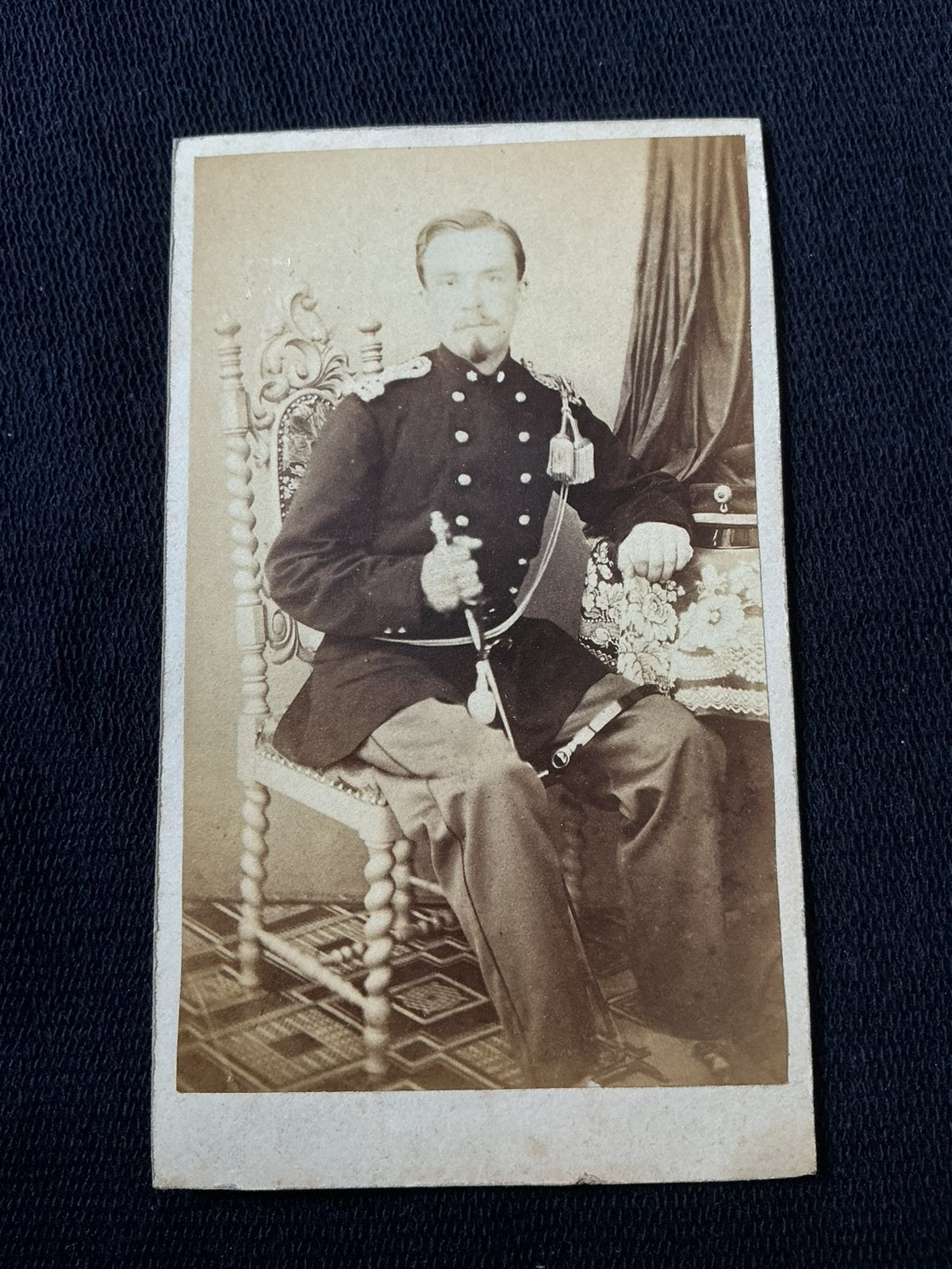 CDV, Militair Officier KNIL Sabel, M. COHEN, KAMPEN, Ophalen of Verzenden, Voor 1940, Gebruikt, Foto