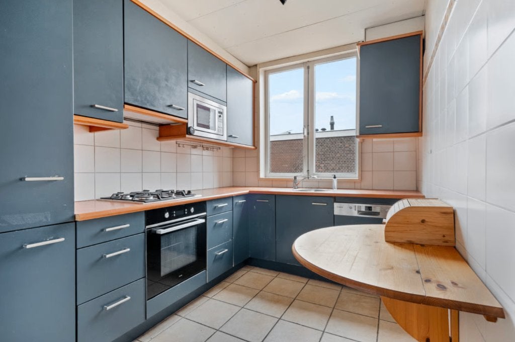 Complete L-Keuken / L Kitchen (Bosch, Etna, Whirlpool), Huis en Inrichting, Ophalen, Gebruikt, Blauw, Hoekkeuken