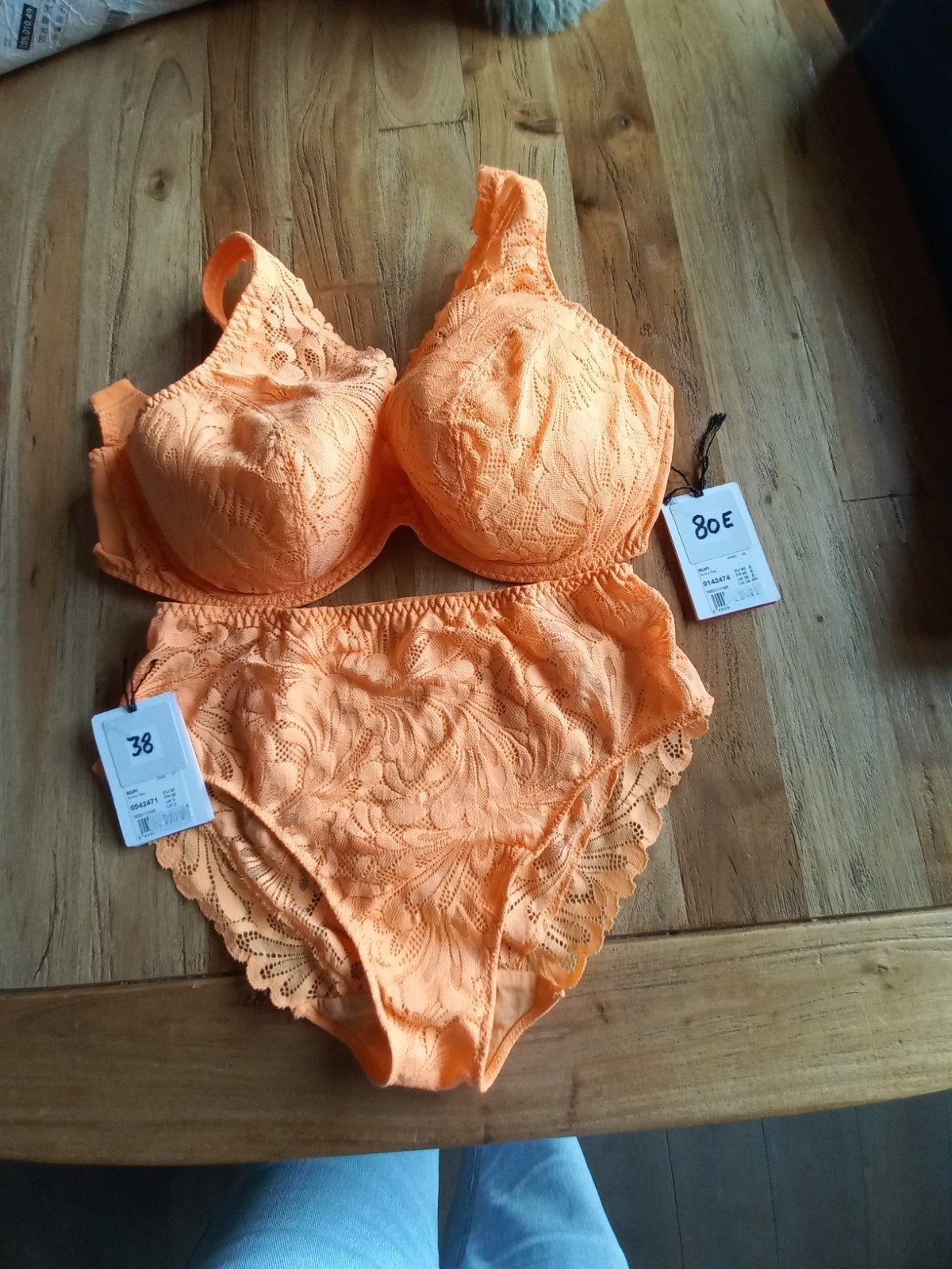 Oranje lingerie set van Prima Donna - BH 80E & Slip 38, Ophalen of Verzenden, Oranje, Setje