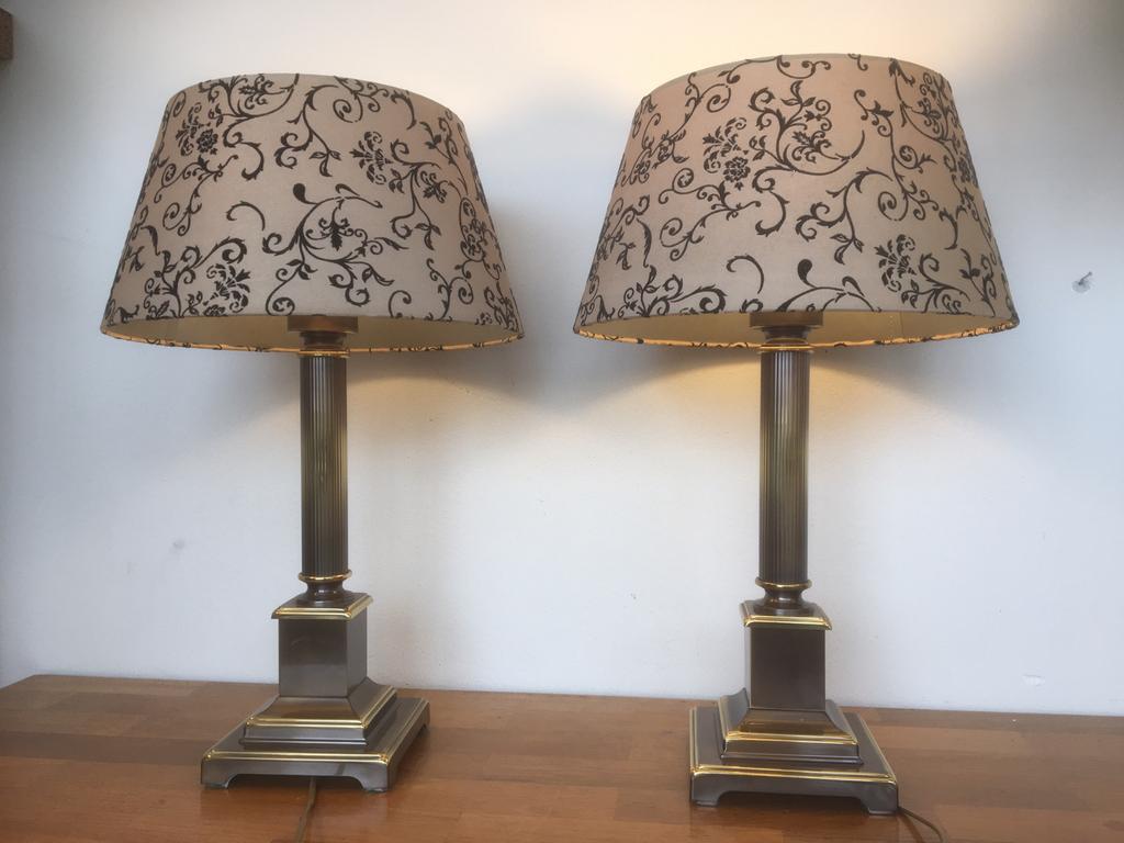 2 vintage klassieke Herda tafel lampen jaren 70, Ophalen of Verzenden, Zo goed als nieuw