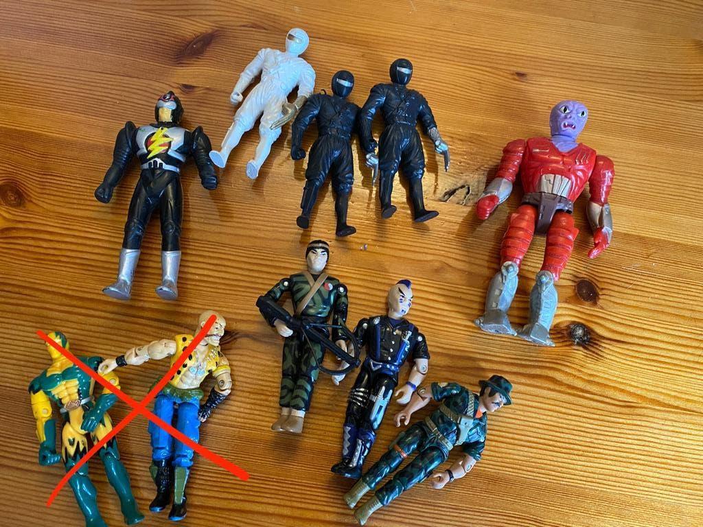Vintage - 8 actiefiguren, Verzamelen, Poppetjes en Figuurtjes, Gebruikt, Ophalen of Verzenden