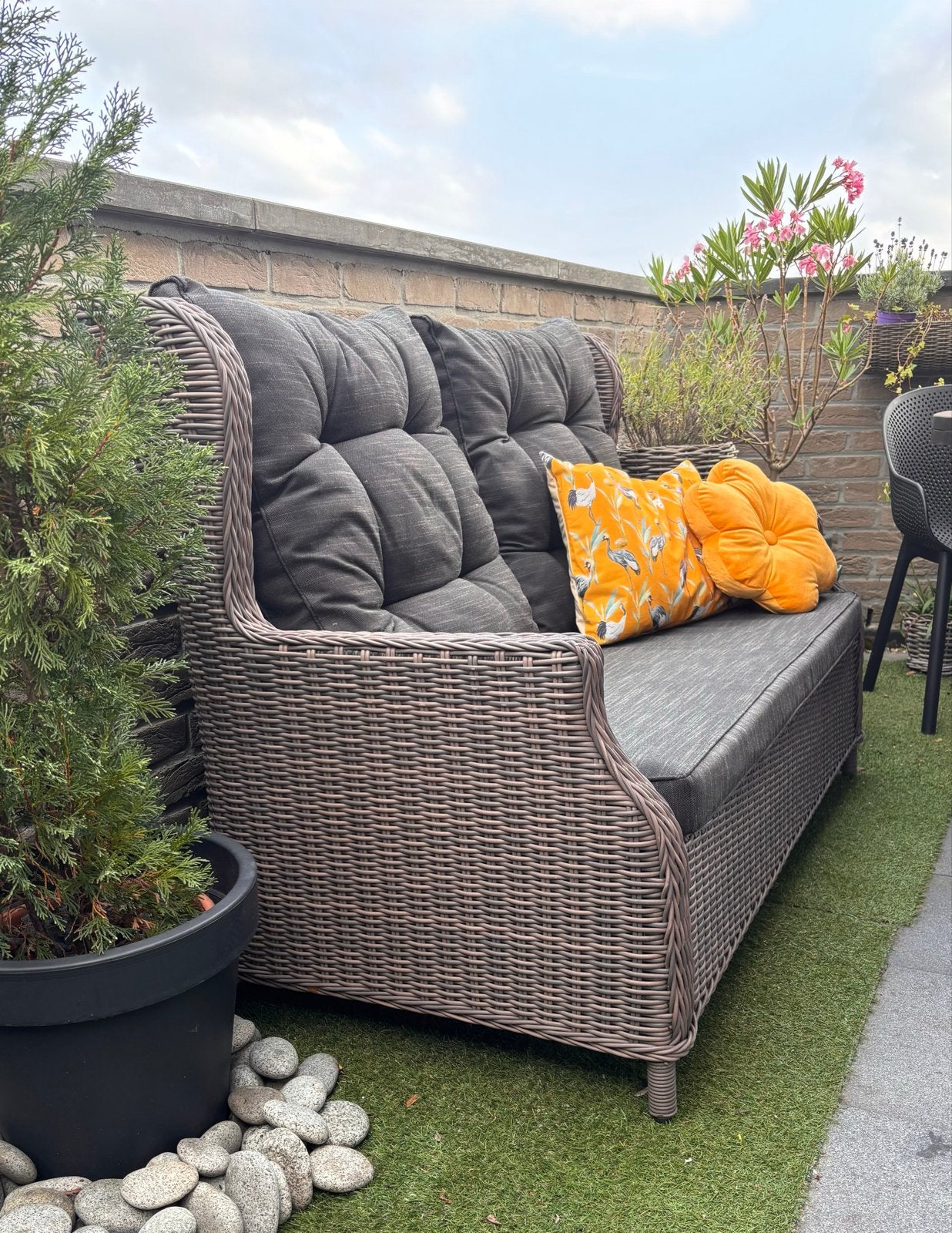 Lounge bank van wicker 2 personen, Zo goed als nieuw, Wicker, Bank, Ophalen
