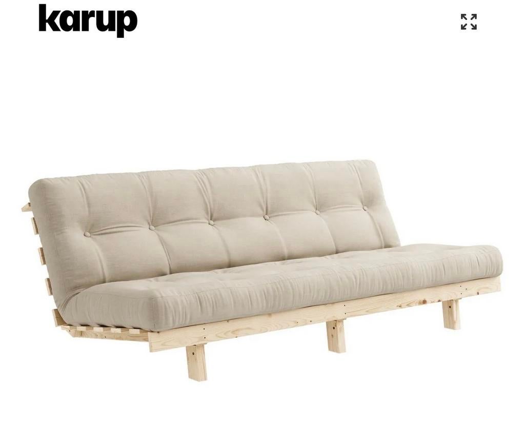 Karup slaapbank FRAME ONLY - Massief FSC grenenhout, Ophalen, Gebruikt, Beige, Tweepersoons
