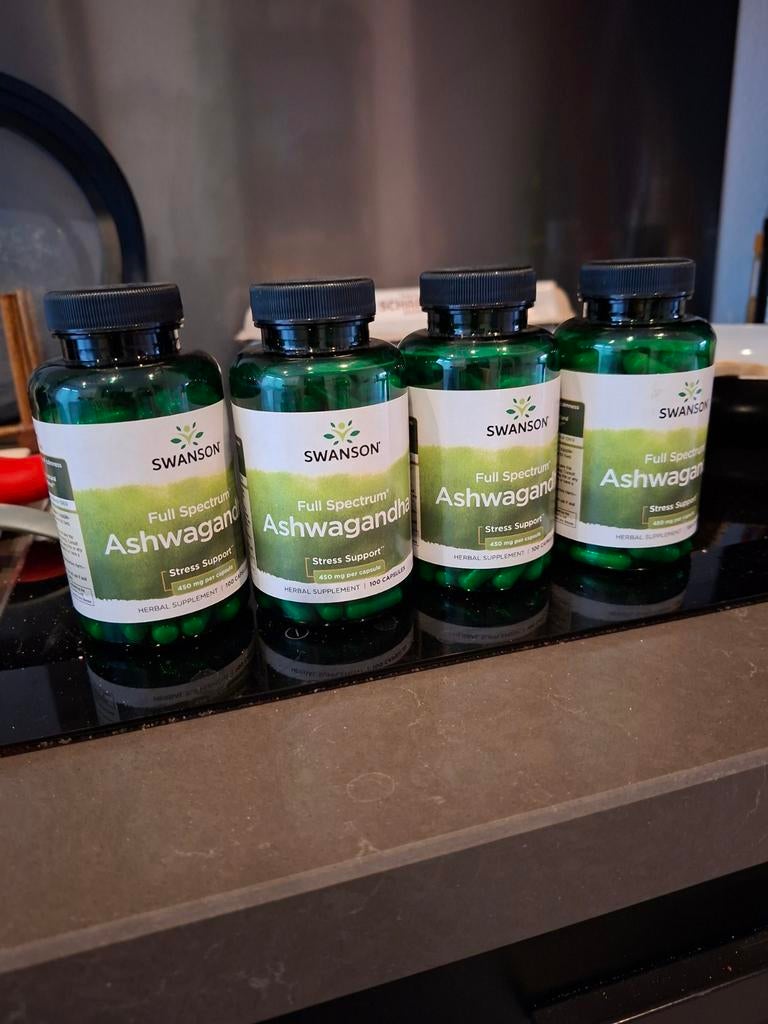 4x Swanson Full Spectrum Ashwagandha Stress Support, Ophalen of Verzenden, Nieuw, Overige typen
