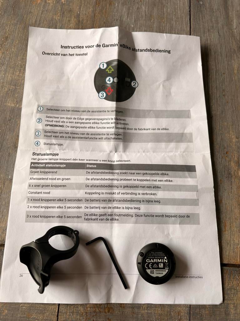 Garmin eBike afstandsbediening met houder en inbussleutel, Ophalen of Verzenden, Zo goed als nieuw