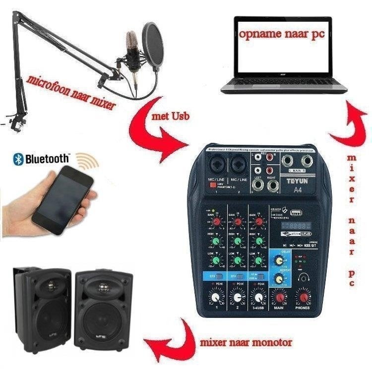 Studio Opname Set voor Stream, Zang, Vlog Studio-1, ., Nieuw, Ophalen of Verzenden, .