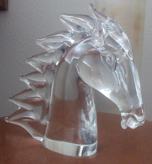 glazen paard, volglazen paarden beeld, helder glas, gaaf, Antiek en Kunst, Ophalen of Verzenden