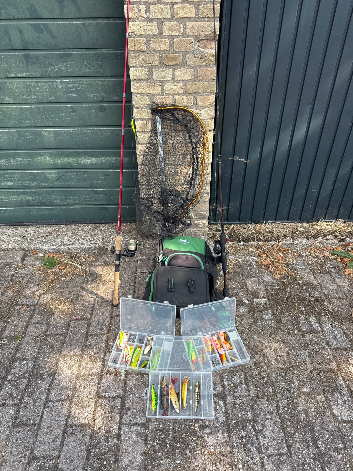 Complete Roofvisset: Reel- en Spinhengel met Kunstaas, Ophalen, Gebruikt, Complete set
