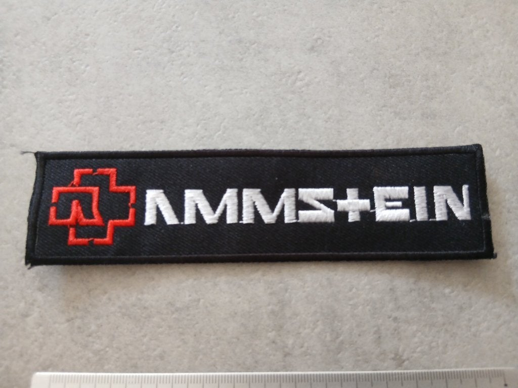 Rammstein mooie + leuke logo patch strip 8 -- 15.5 x 4 cm, Verzenden, Nieuw, Kleding