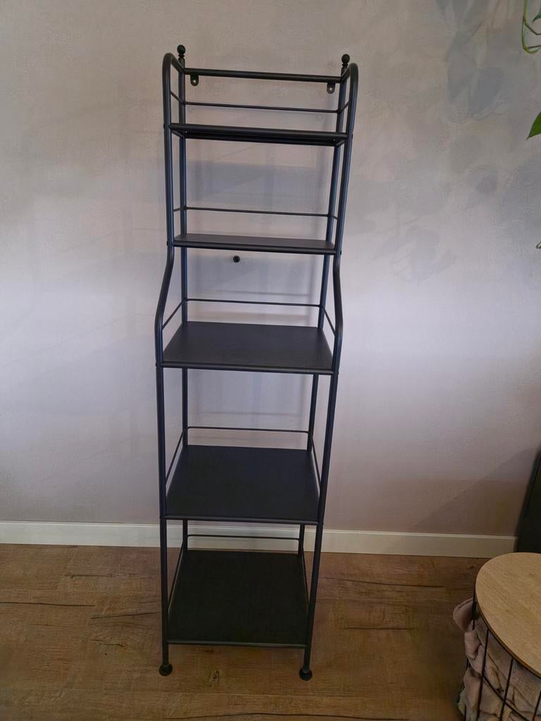 Zwart metalen (stelling)kast, Huis en Inrichting, Kasten | Stellingkasten, Ophalen, Zo goed als nieuw