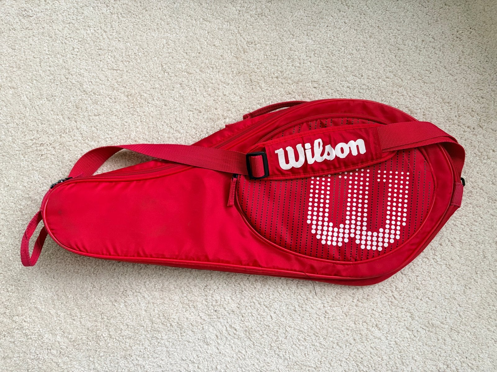 Rode Wilson Tennistas Racket Hoes voor 2 rackets, Ophalen of Verzenden, Gebruikt, Tas, Wilson