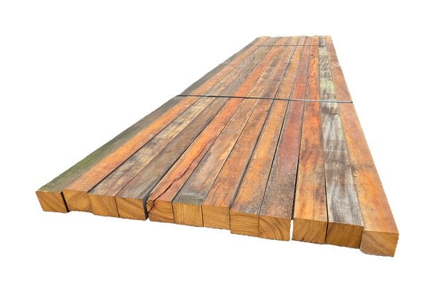 12 Hardhouten palen 70x75 mm / 4.00 m lang - nr: HB418, Ophalen, Palen, Nieuw, Hardhout