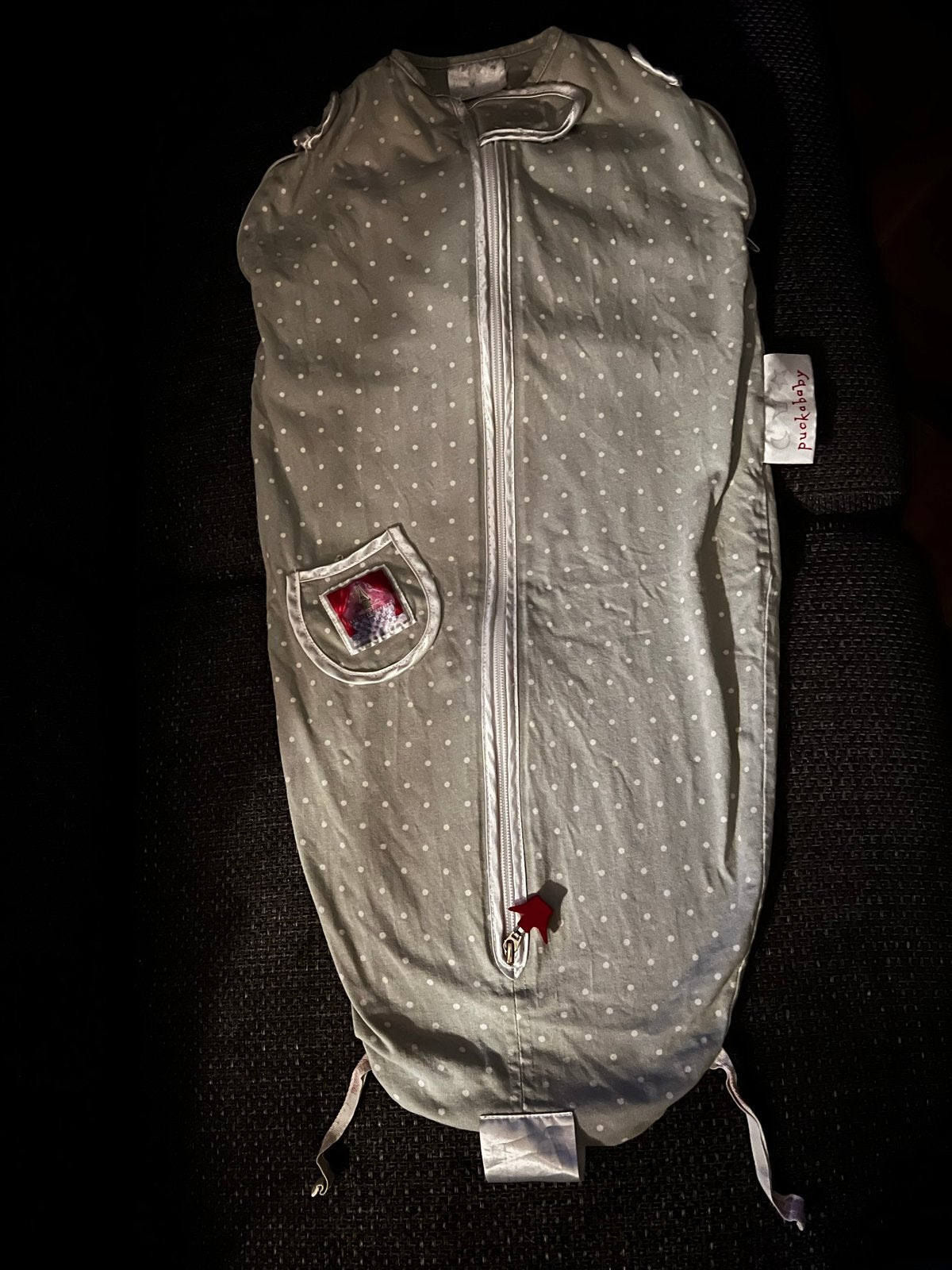 Puckababy Mini slaapzak - grijs met witte stippen, Ophalen of Verzenden, Gebruikt, Slaapzak