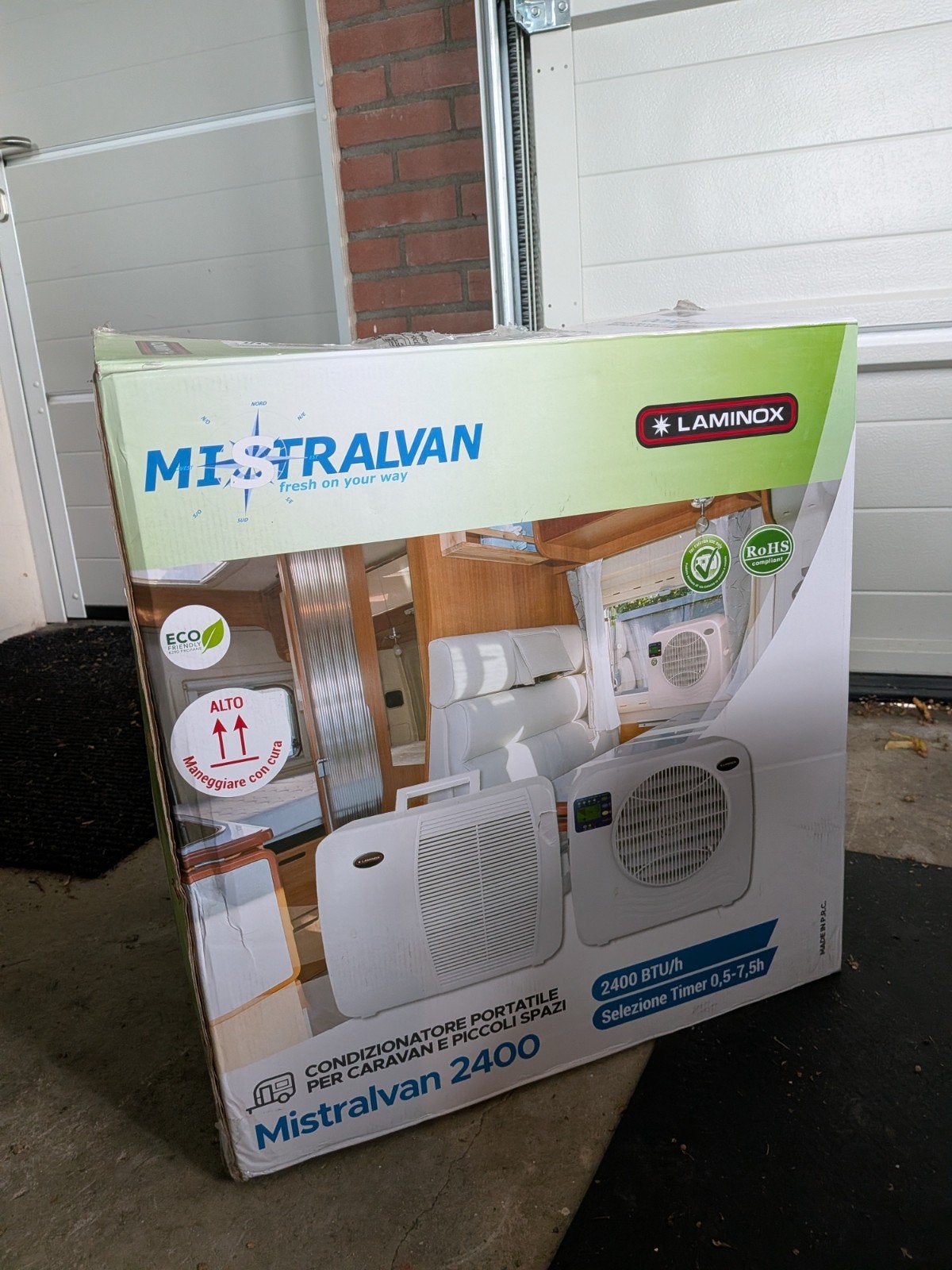 Mistralvan 2400 Mobiele Split airco voor Caravan/Camper, Ophalen, Minder dan 60 m³, 2 snelheden, Timer