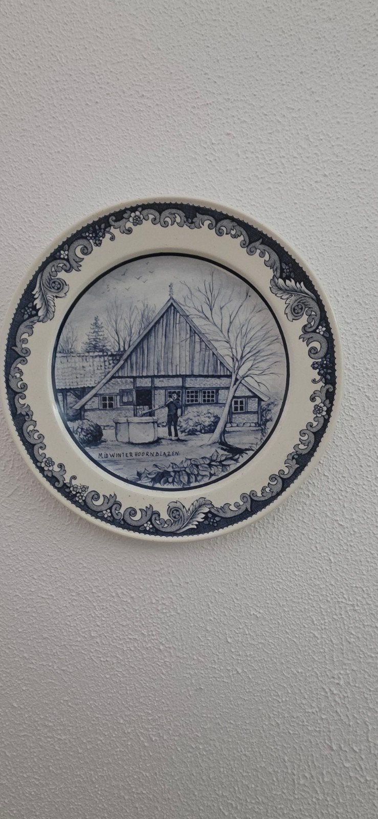 Delfts blauw sierbord 'Midwinter Hoornblazen', Ophalen of Verzenden