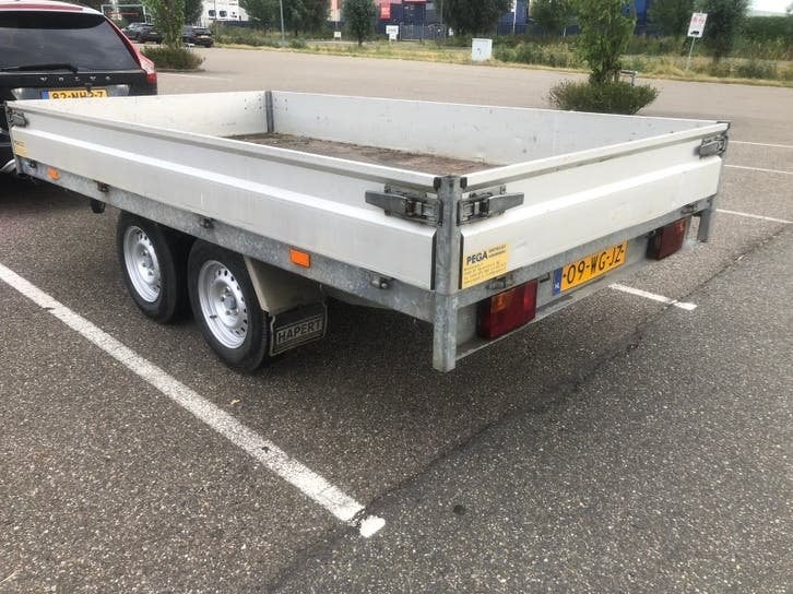 Plateau wagen tandem asser 2700 kg, Auto diversen, Aanhangers en Bagagewagens, Ophalen, Zo goed als nieuw