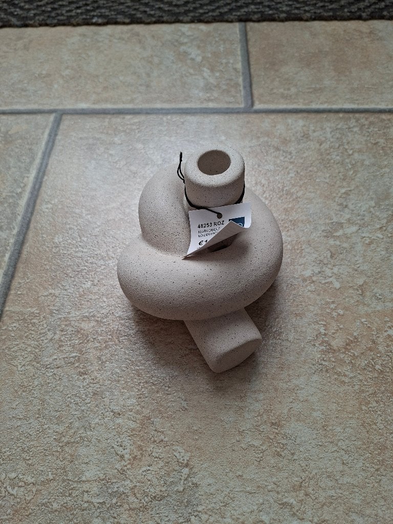 NIEUW MET KAARTJE CoCo Maison kaarsenhouder kandelaar 9 cm, 9 cm, Beige, Ophalen of Verzenden, Steen/keramiek