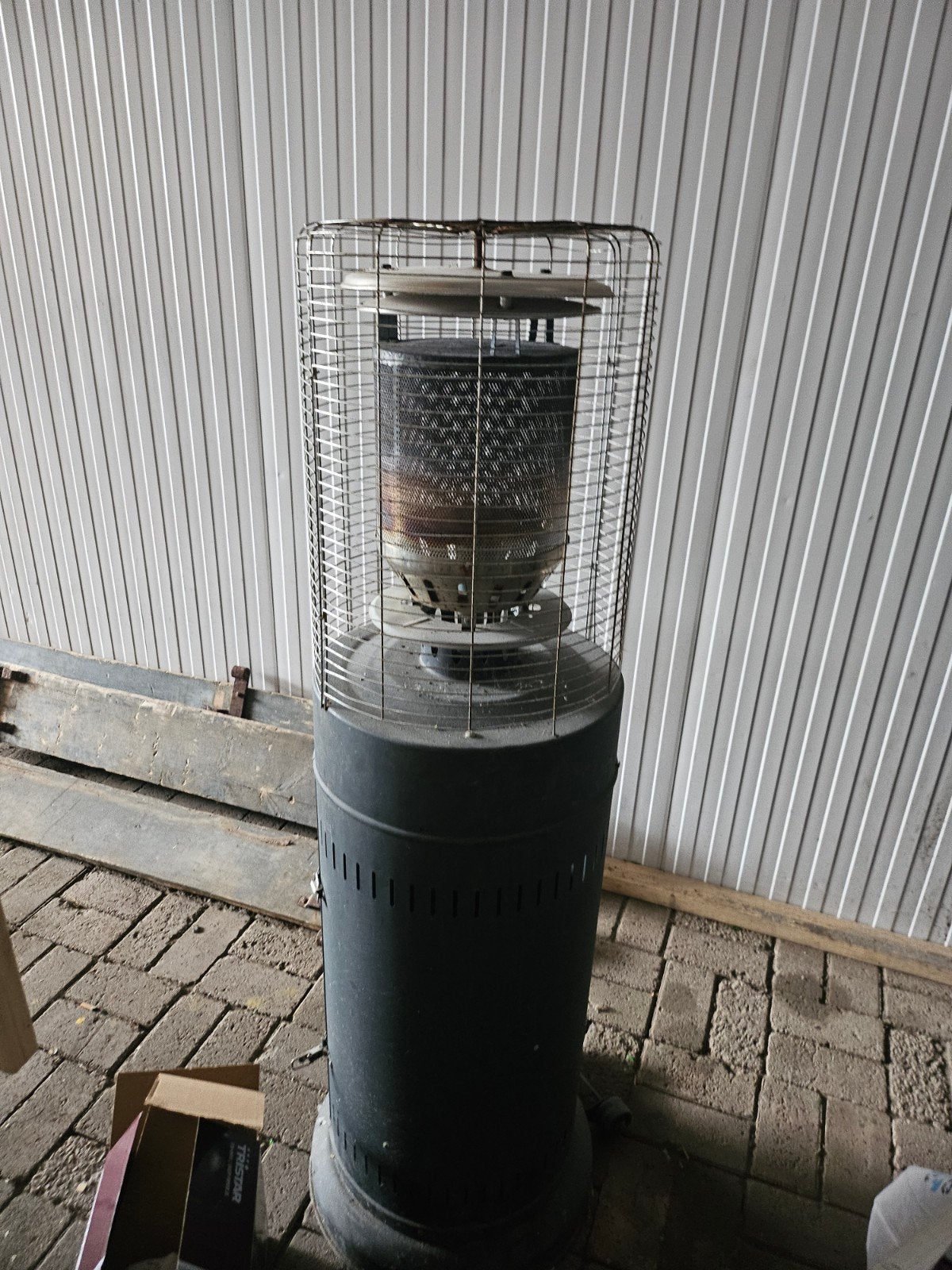 Terrasheater zonder gasfles, werkt naar behoren, Tuin en Terras, Ophalen of Verzenden, Gebruikt, Gas, Vloer