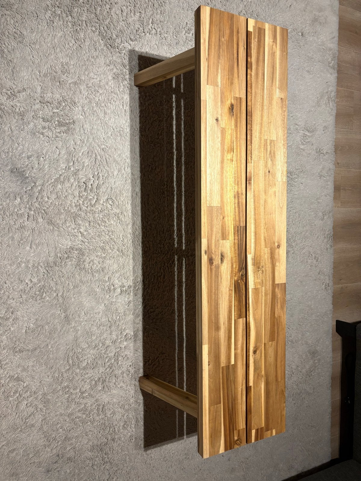 IKEA SKOGSTA Bankje - Massief Acaciahout (120x29x45cm), Huis en Inrichting, Ophalen, Bruin, Zo goed als nieuw, Eén
