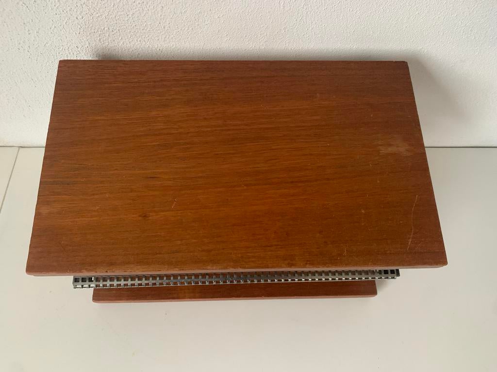 Vintage Houten Bureau Organizer met Metalen Rooster, Ophalen of Verzenden, Gebruikt