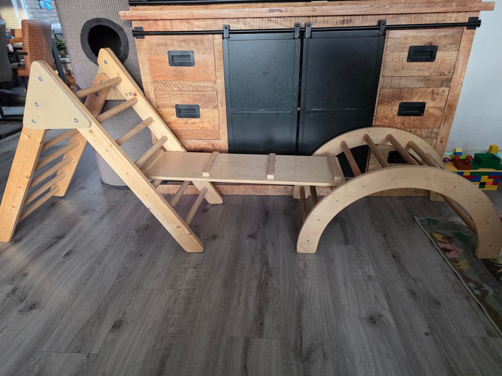 Houten Pikler Driehoek Klimrek met Glijbaan en Schommel, Kinderen en Baby's, Ophalen