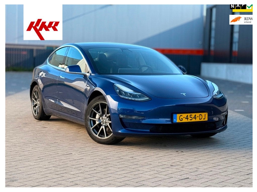 Tesla Model 3 Long Range 470km 92% SOH 1 jaar APK, Automaat, Achterwielaandrijving, Gebruikt, Zwart