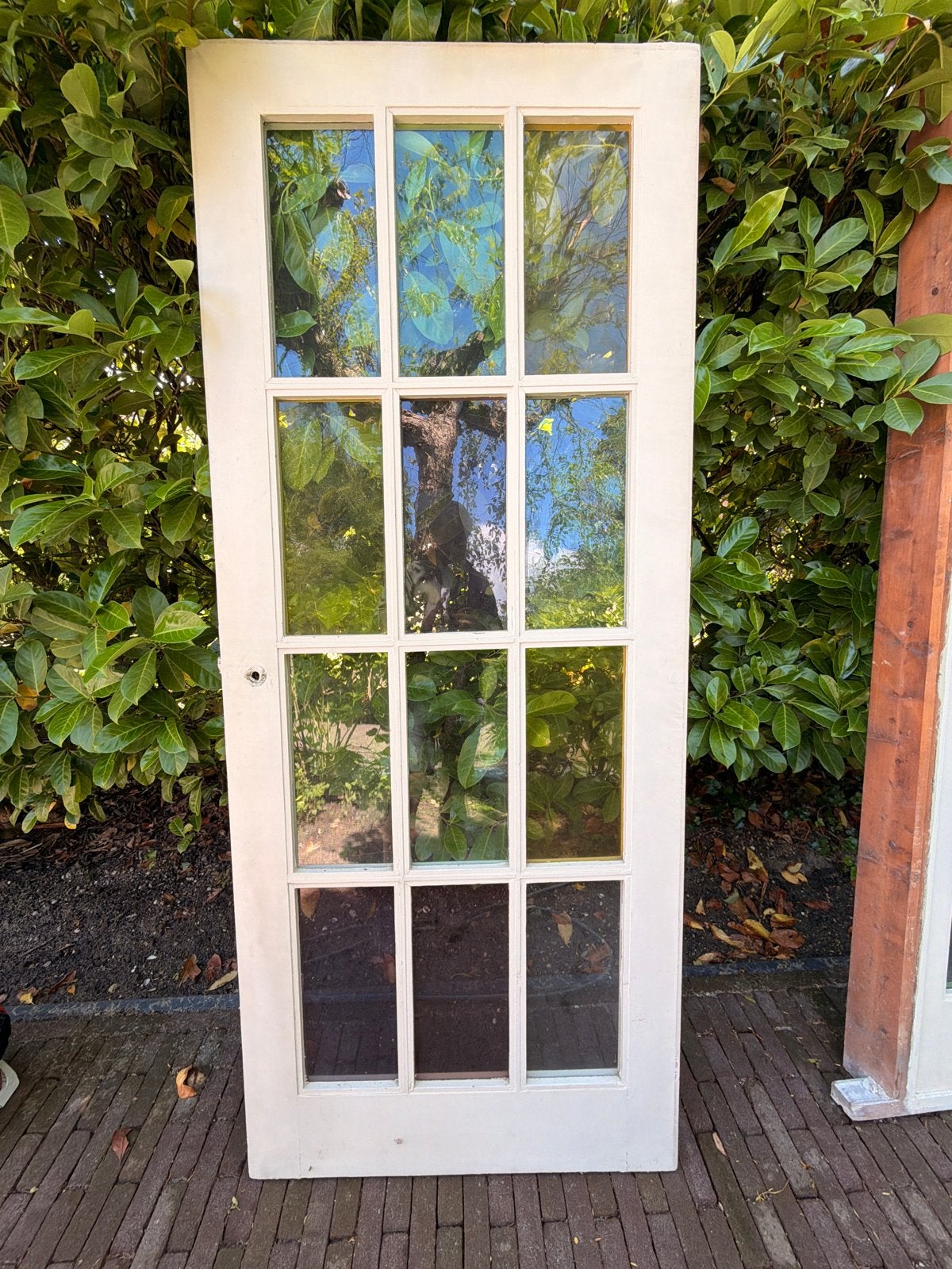 Originele Deur met Gekleurd Glas - Herman van Lindonk, Ophalen, Gebruikt, 80 tot 100 cm, Binnendeur