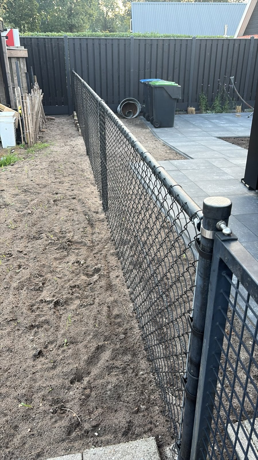 Zwart gaashekwerk met poort - Gebruikt, Ophalen, Met poort, Gebruikt, Gaashekwerk