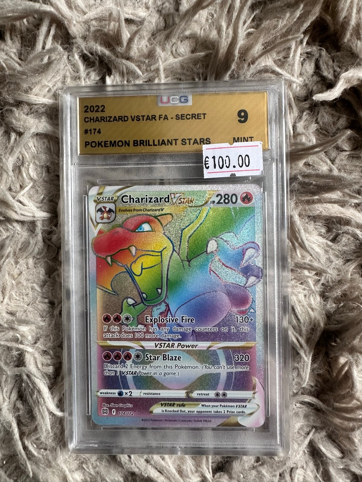 Charizard VSTAR FA - Secret #174 Pokemon Briljante Sterren, Ophalen of Verzenden, Zo goed als nieuw, Losse kaart