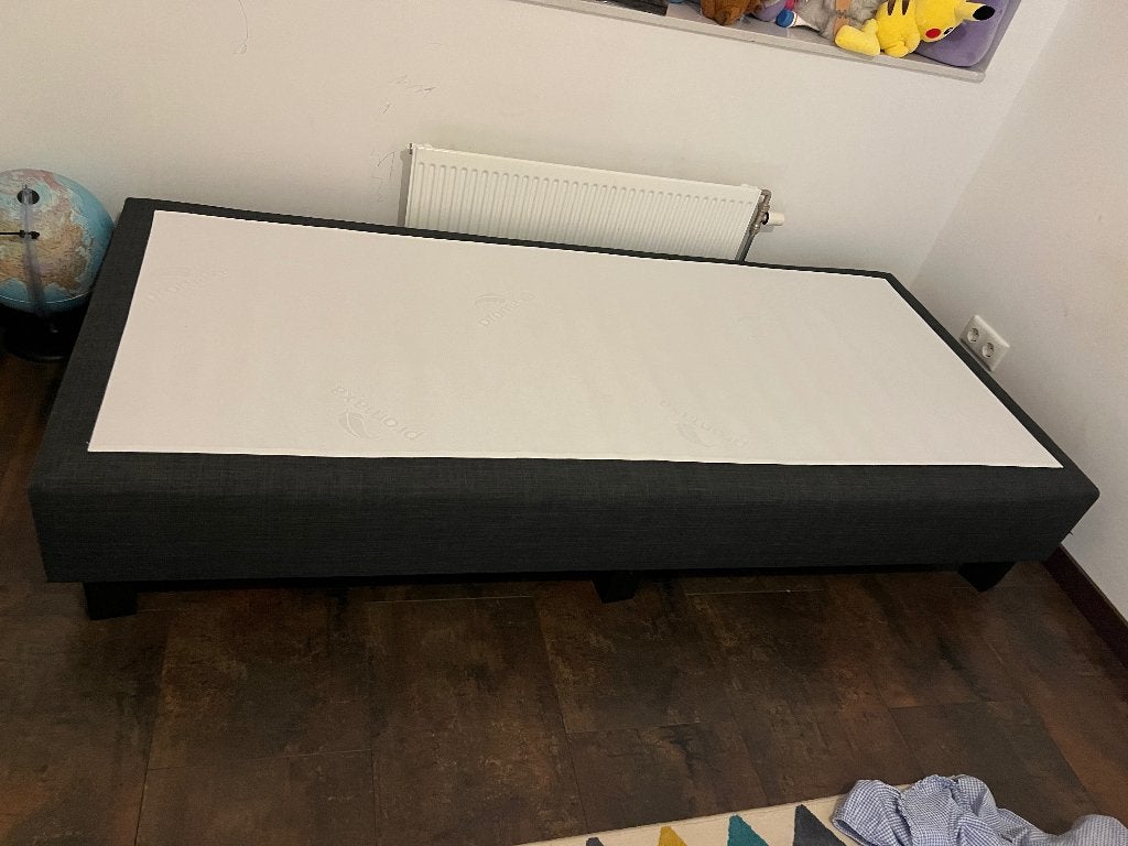 Boxspring, Ophalen, 90 cm, Eenpersoons, Zo goed als nieuw