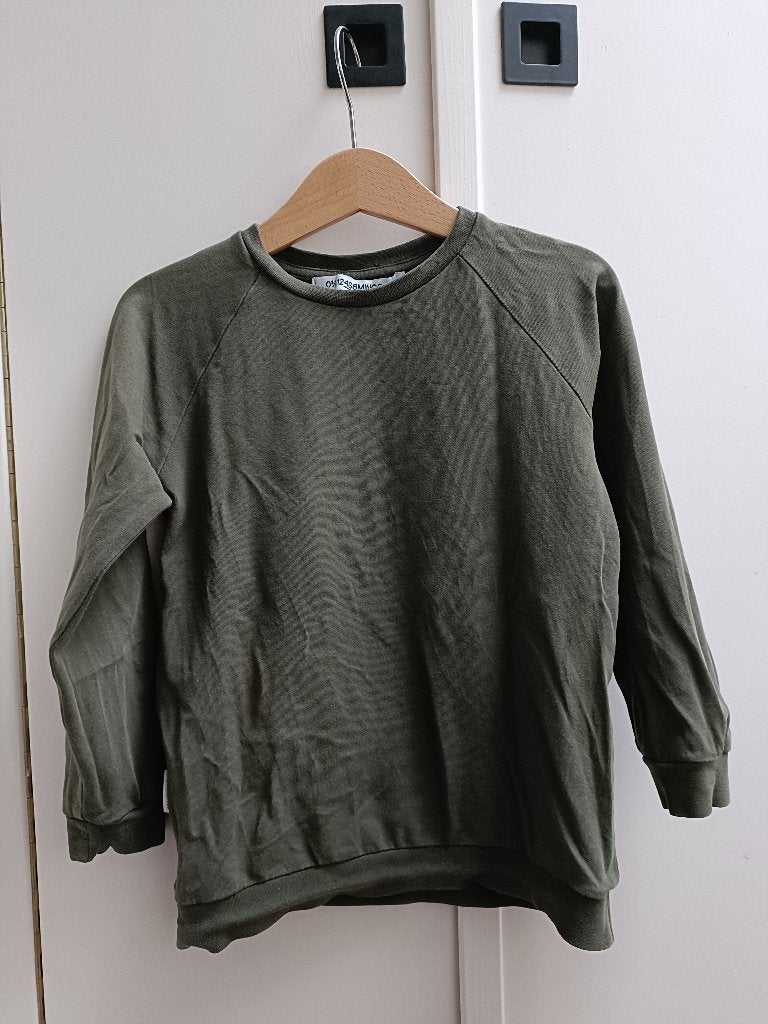 Lekkere longsleeve Mingo groen 110 - 116, Gebruikt, Jongen of Meisje, Ophalen of Verzenden, Shirt of Longsleeve