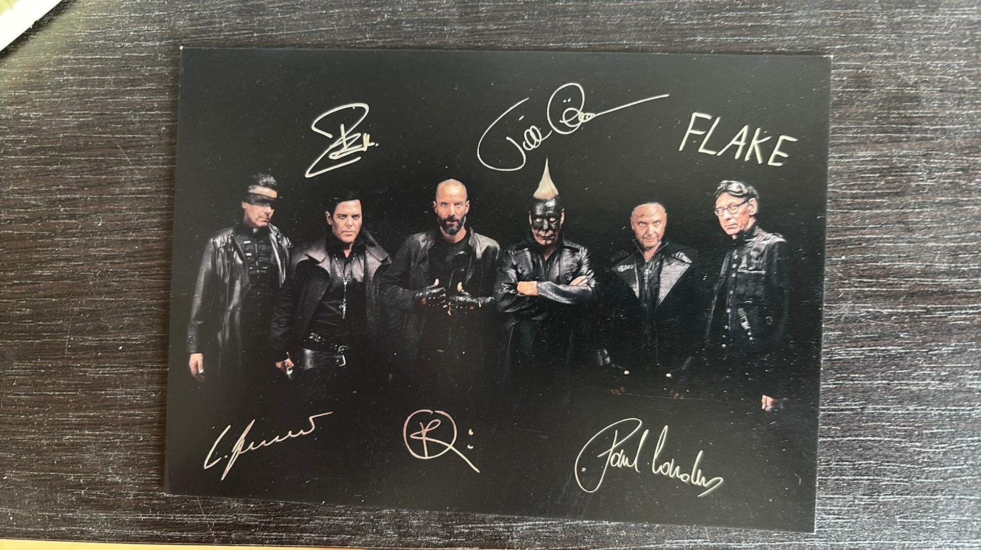 Originele fankaart RAMMSTEIN zilver gedrukte handtekeningen, Verzenden, 1980 tot heden, Ongelopen, Sterren en Beroemdheden