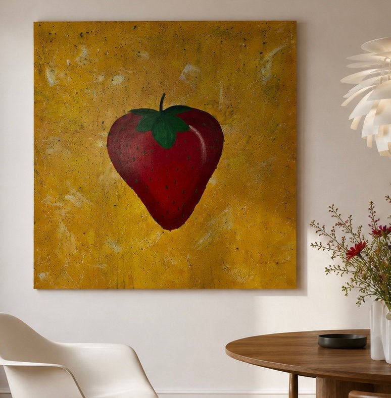 Groot schilderij van P. Jahnke 100x100 cm, Ophalen, Acrylverf, Overig onderwerp, Handgeschilderd