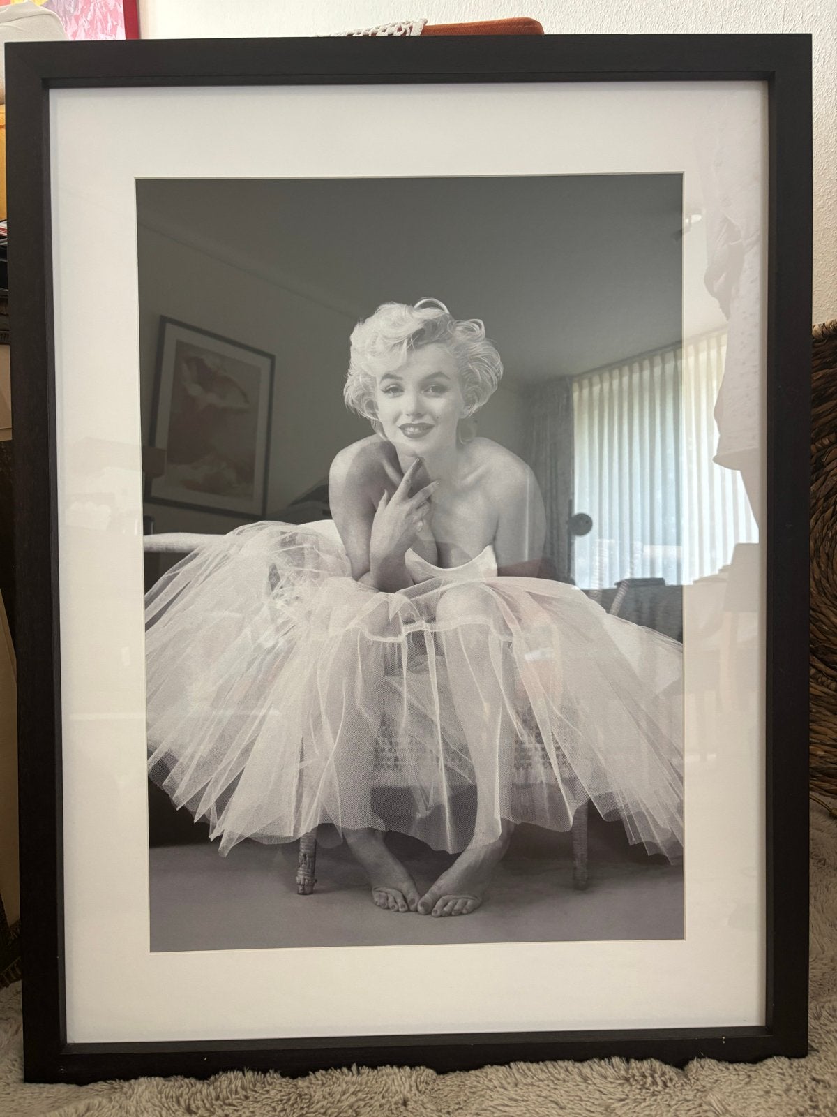 Marilyn Monroe ballerina foto in lijst, Ophalen, Gebruikt, Foto of Poster, 75 – 100