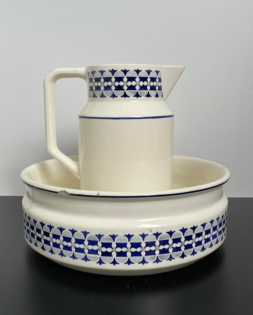 Lampetset 2-delig creme/blauw - Chodziez, Ophalen of Verzenden