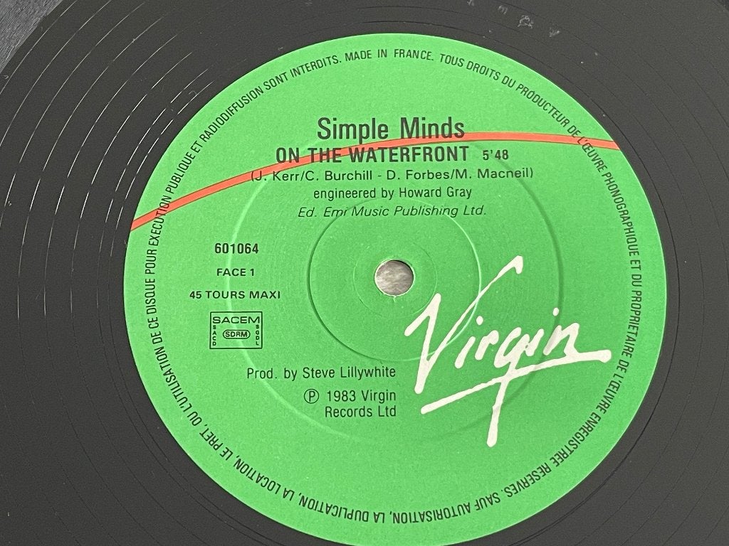 Vinyl Maxisingle Simple Minds Waterfront FRA, Ophalen of Verzenden, Gebruikt, 12 inch, Pop