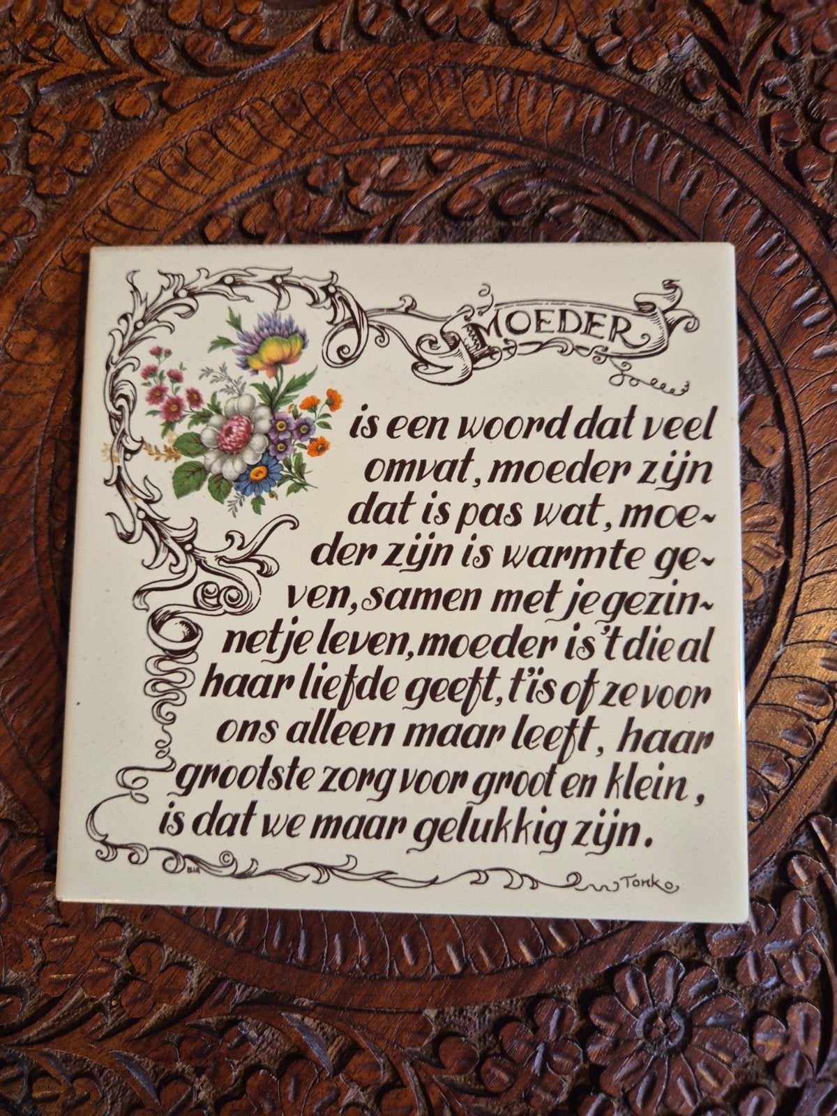 Tegeltjes met spreuken over Moeder en Vader, Antiek en Kunst, Antiek | Wandborden en Tegels, Ophalen of Verzenden