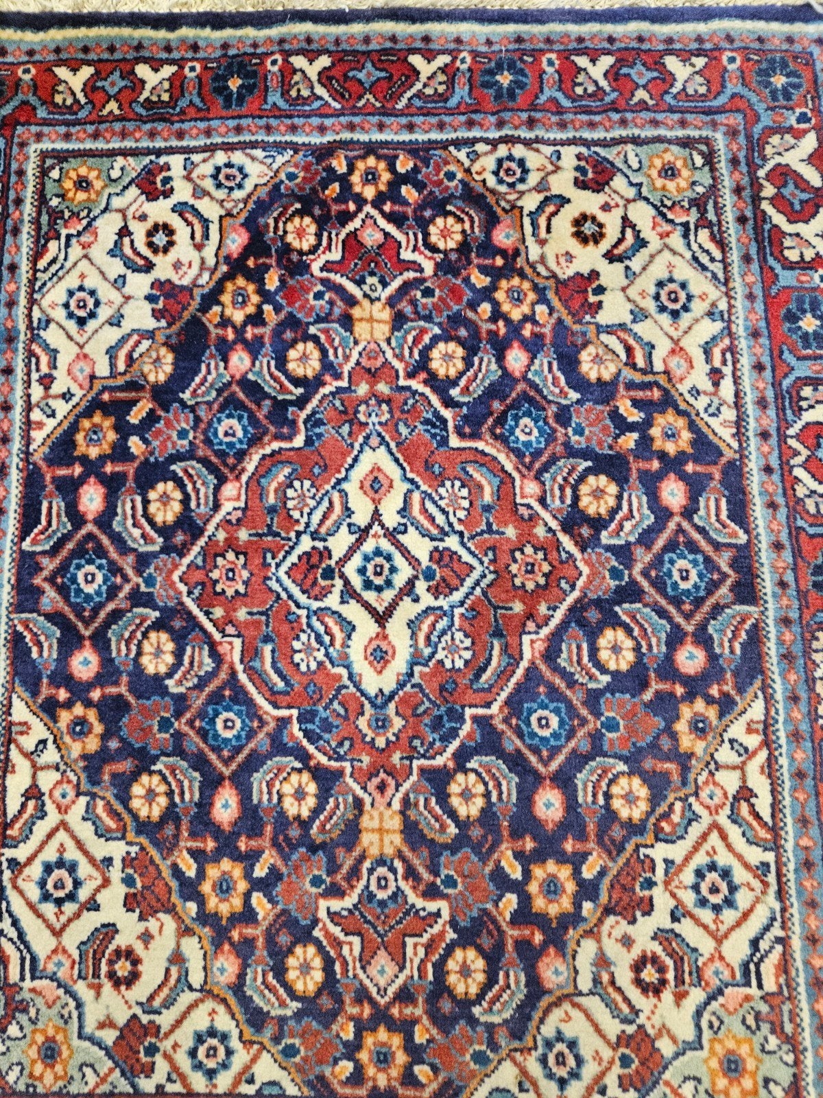 handgeknoopt perzisch tapijt sarough 79x70, Huis en Inrichting, Stoffering | Tapijten en Kleden, Info@SlatsAntiek.nl, Crème, 50 tot 100 cm