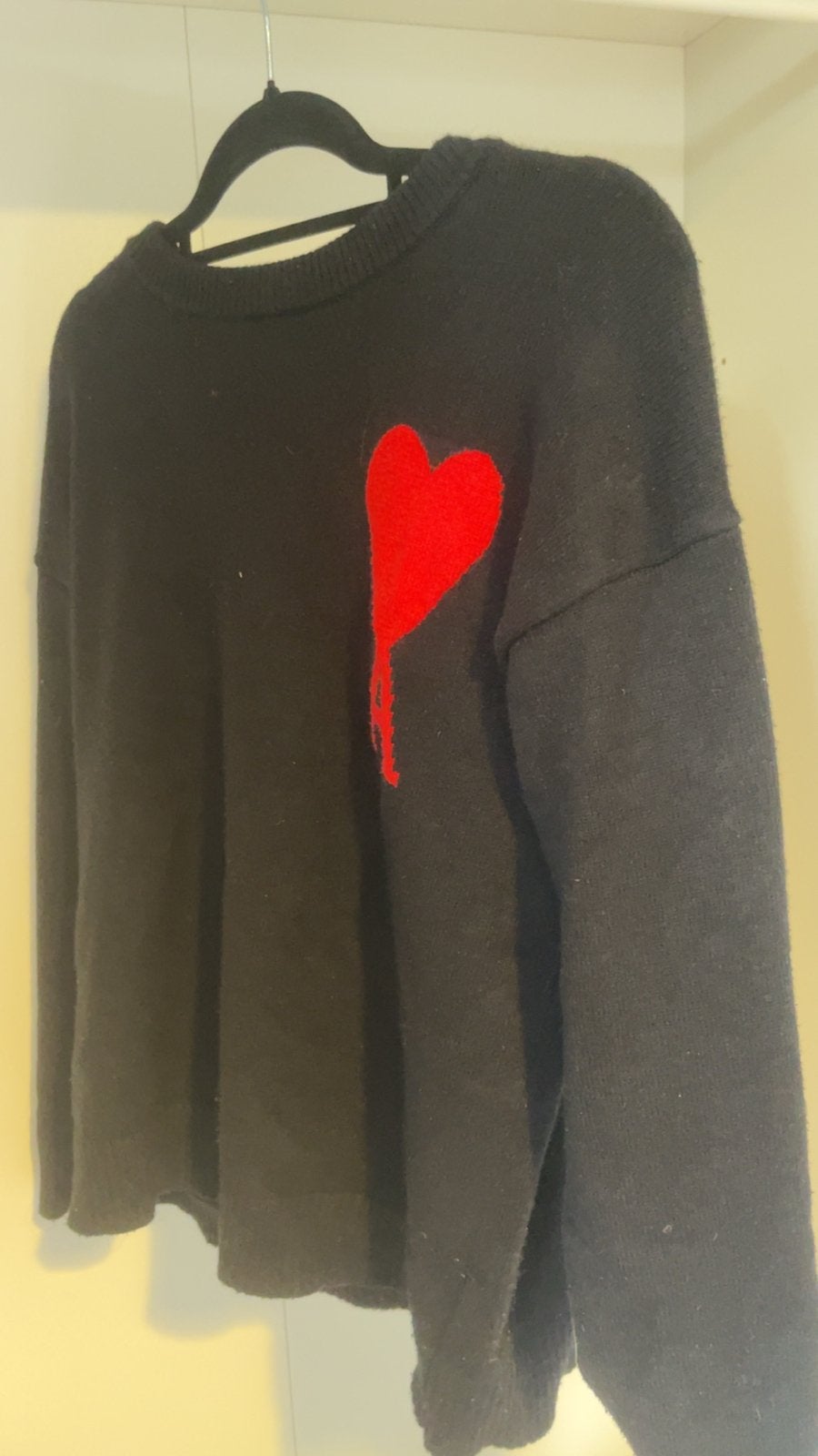 Ami Paris Trui Zwart met Rood Hart - Maat S, Verzenden, Zo goed als nieuw, Maat 46 (S) of kleiner, Zwart