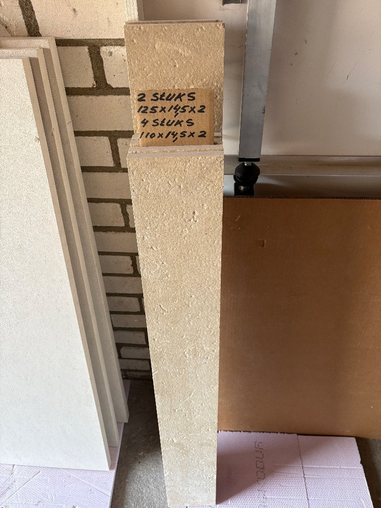 Dorpels/plinten van marmer zijn gestraald totaal 6 stuks., Ophalen, Overige materialen, 100 tot 150 cm, Nieuw