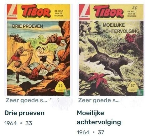 stripboeken 2x Tibor 1964, Eén stripboek, Ophalen of Verzenden, Gelezen